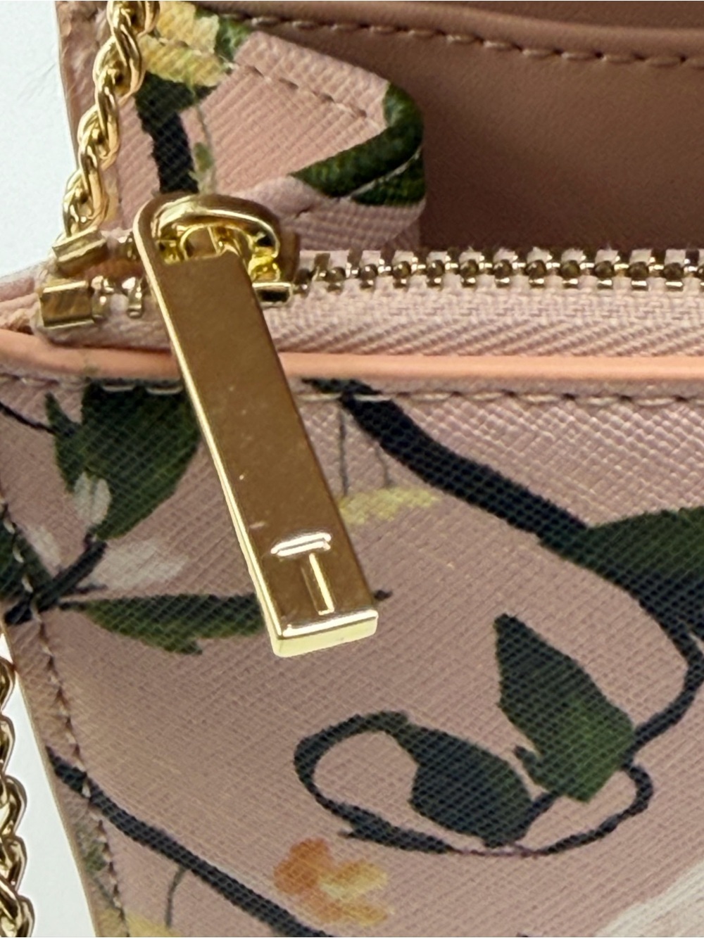 NWT Ted Baker London Pink Floral Chain Shoulder Bag - Picture 7 of 8